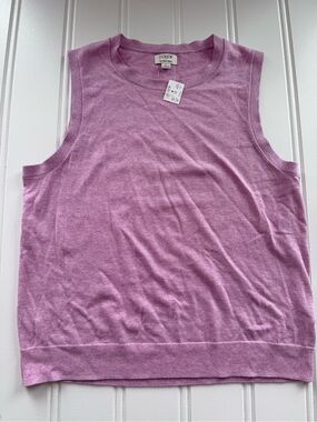 J.Crew Classic Sweater Shell Pink Sleeveless Tank Women Large NEW 3053